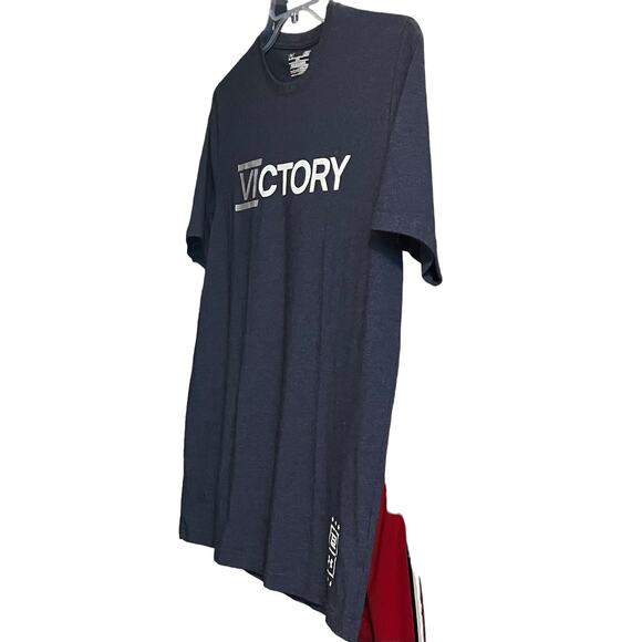 UNDER ARMOUR TEK GEAR LOOSE SHORT SLV T-SHIRT, WOMENS, M, BLUE/WHITE, VICTORY - Picture 2 of 12